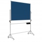 Drehtafel fahrbar, 150x100 cm, Vierkantgestell, beidseitig Stahlemaille blau, 